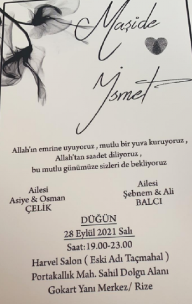 MAŞİDE & İSMET 28.09.2021 SALI GÜNÜ 19:00 /F