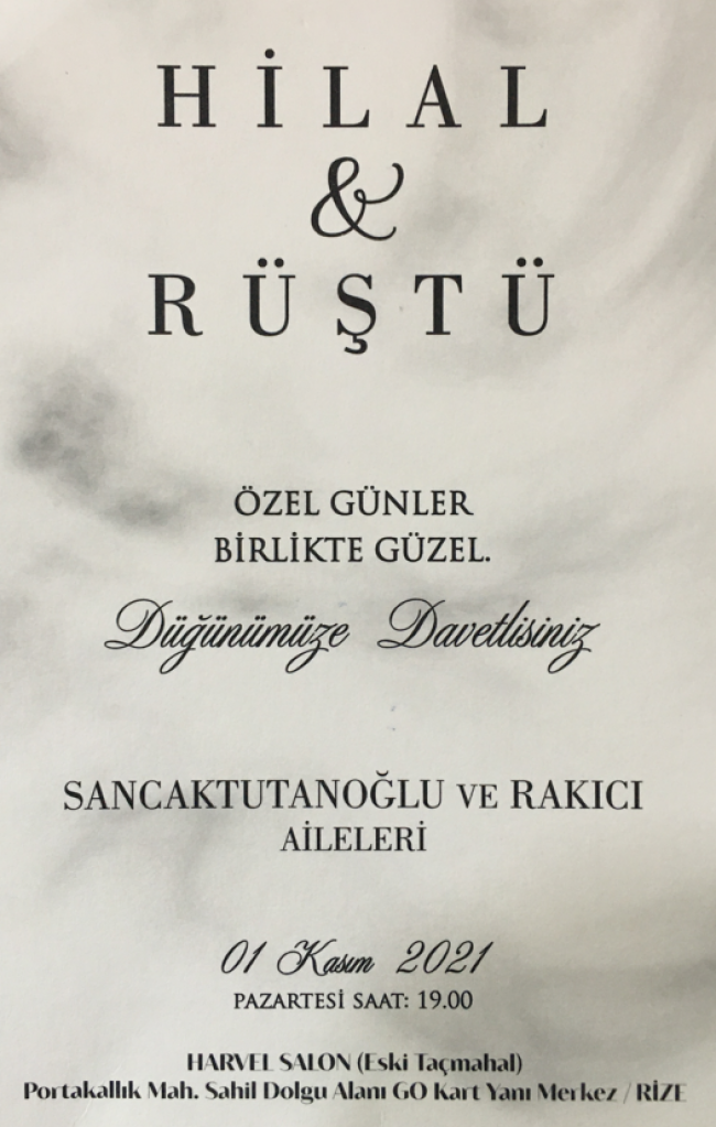 HİLAL@RÜŞTÜ 01.11.2021 PAZARTESİ 19:00 RİZE /F