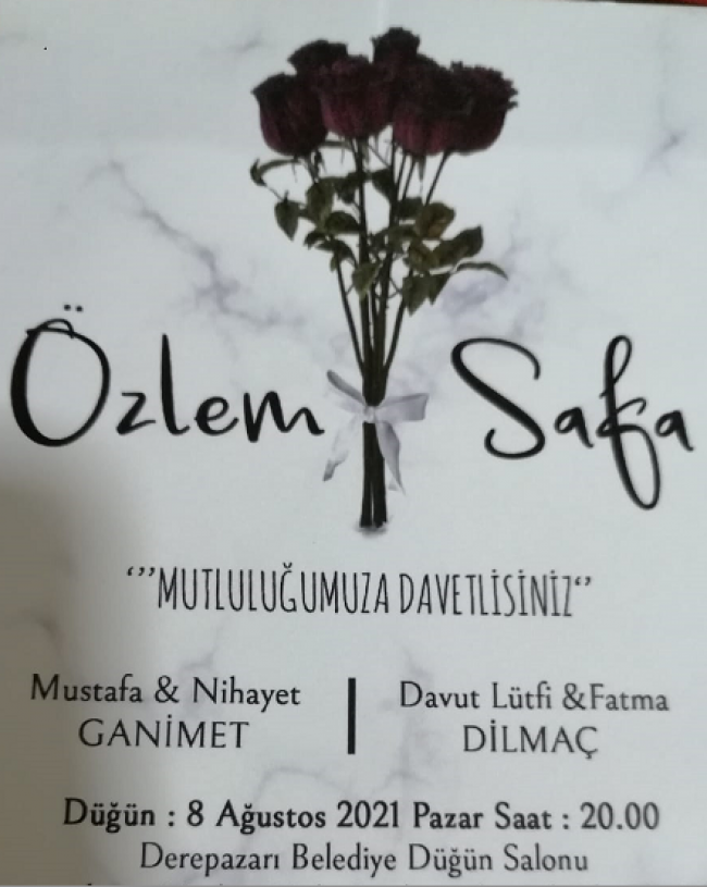 ÖZLEM & SEFA 08.08.2021 PAZAR SAAT 20:00